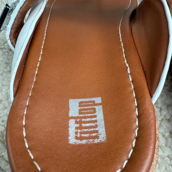 Fitflop Remi Adjustable Toe-Thongs Urban White Leather Size US 08 - Picture 8 of 15